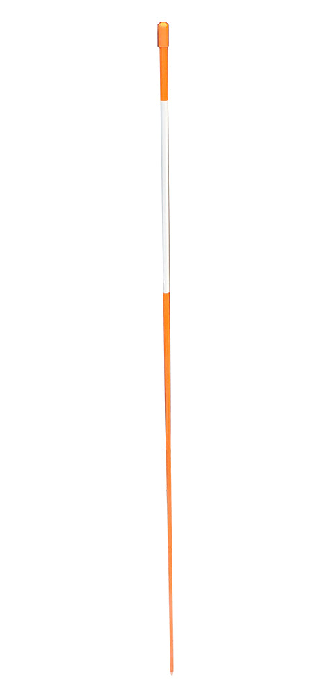 Orange driveway marker with reflective stripe