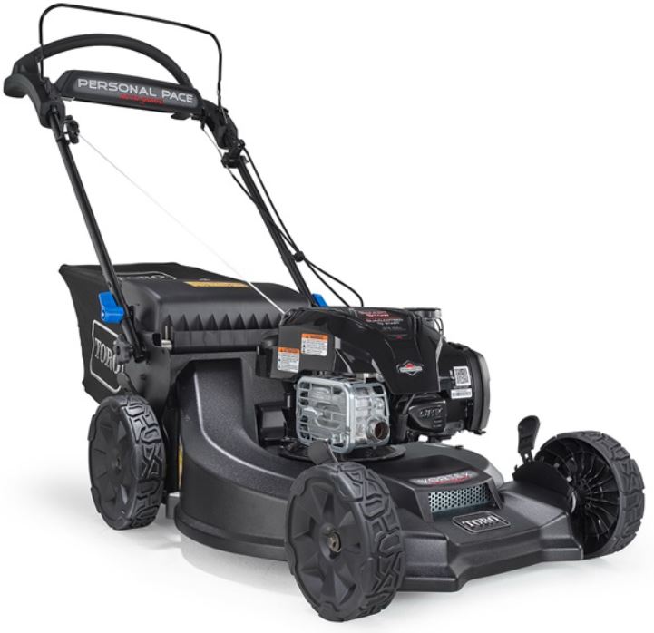 Toro 21 inch Super Recycler Personal Pace SmartStow Gas Powered Lawn Mower with 163 cc Briggs and Stratton Engine.